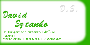 david sztanko business card